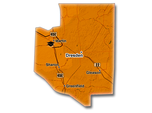 Weakley County Map